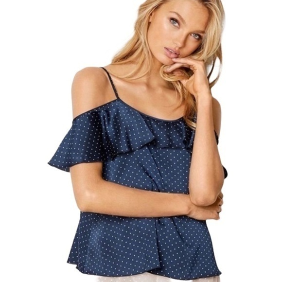 Victoria’s Secret Polka Dot Off the Shoulder Top - Picture 1 of 7